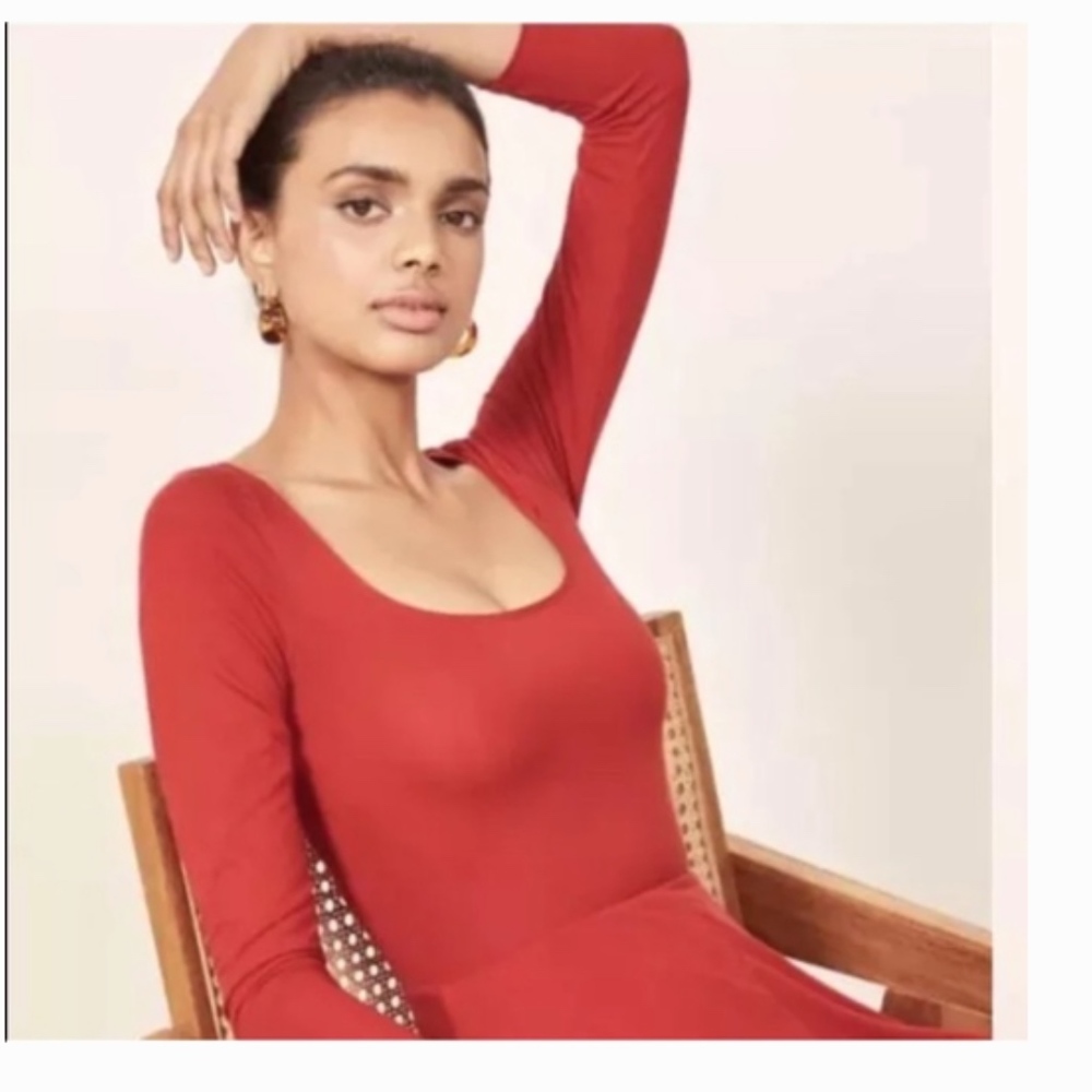 NWT Reformation Red Lou Midi Dress Size S - Picture 2 of 8
